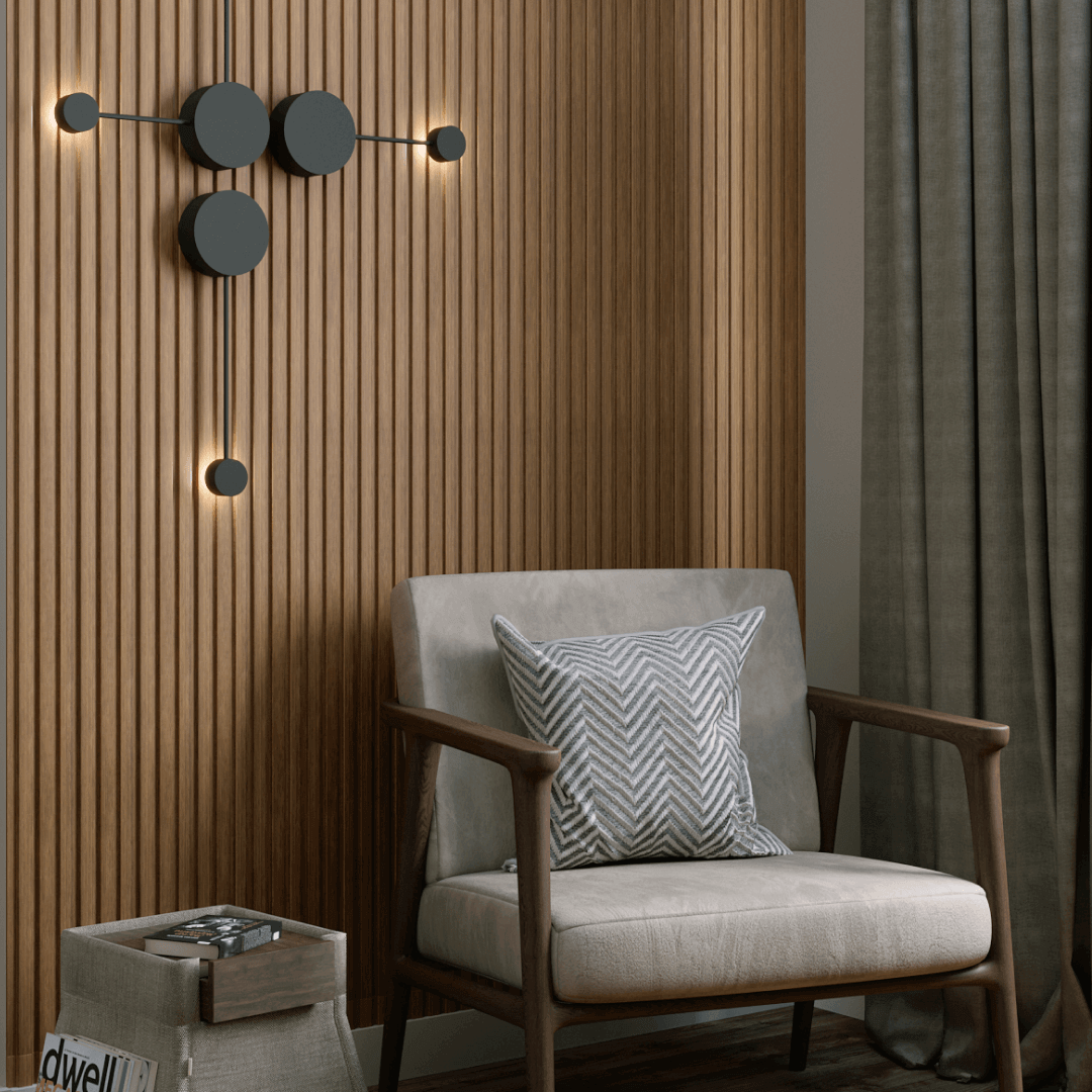 MDF Duvar Paneli (Teak Ağacı Desenli)